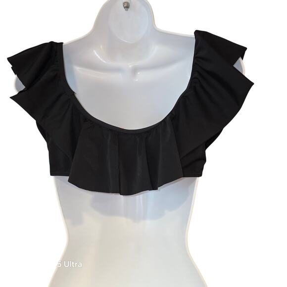 Victoria's Secret off the shoulder black ruffle bikini top only sz S - Picture 6 of 6